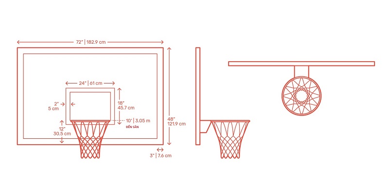 Tham khảo bản vẽ về vành bóng rổ