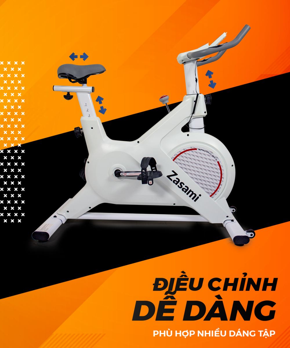 Xe đạp tập thể dục Zasami KZ-6416 có thể điều chỉnh dễ dàng phù hợp với mọi đối tượng tập luyện