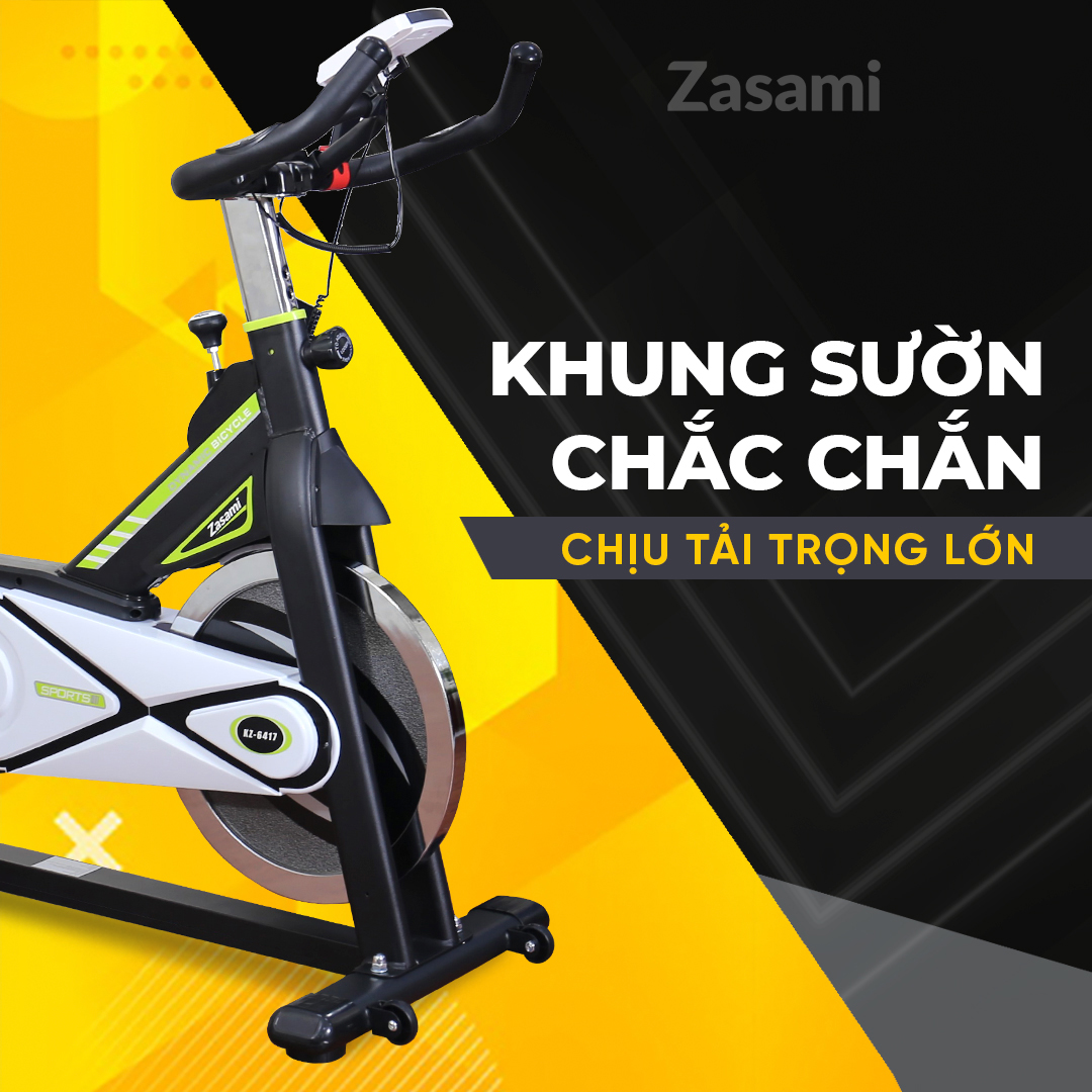 Thiết kế xe đạp tập thể dục Zasami KZ-6417 cùng khung sườn bền bỉ