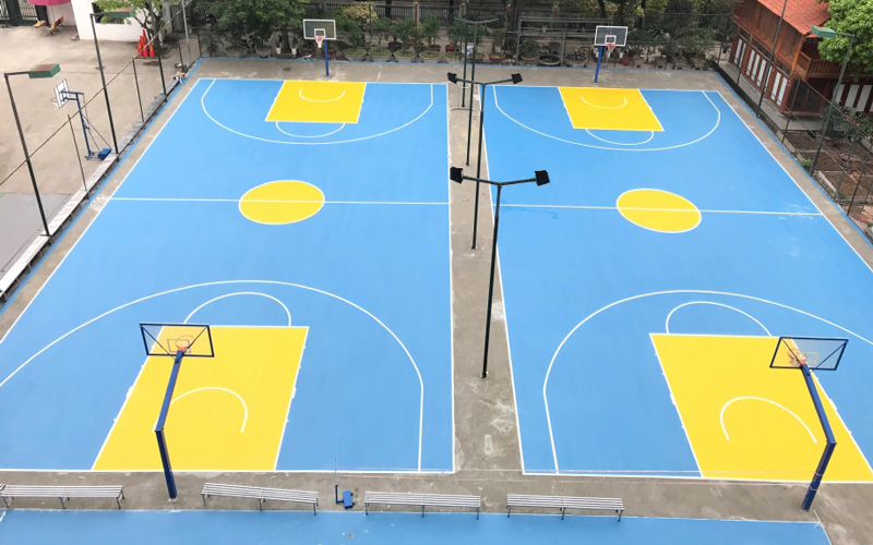 Kích thước tiêu chuẩn sân bóng rổ THCS, THPT
